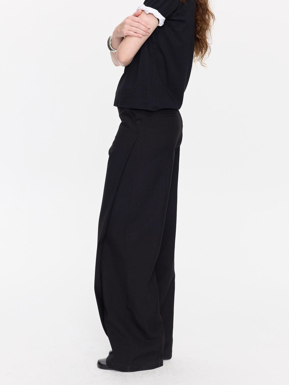 LYUOCHENG Casual Pleated High Waist Women&