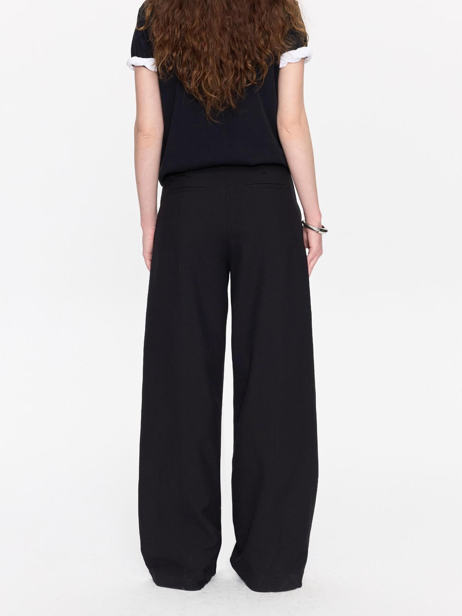LYUOCHENG Casual Pleated High Waist Women&