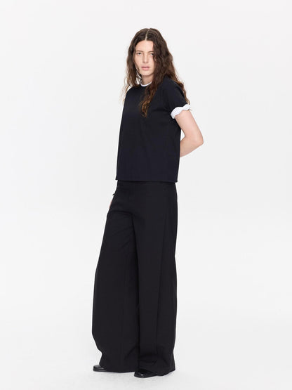 LYUOCHENG Casual Pleated High Waist Women&