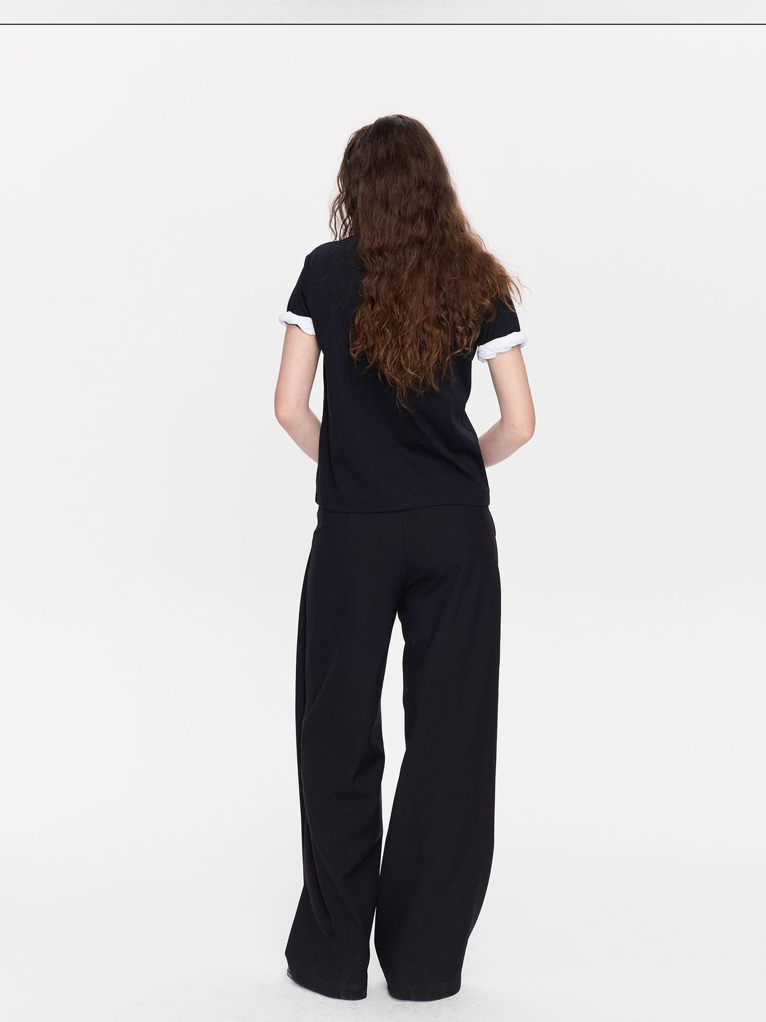 LYUOCHENG Casual Pleated High Waist Women&