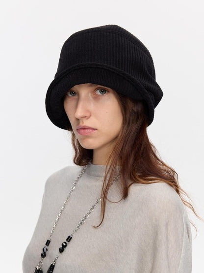 LYUOCHENG Casual Vertical Ribbed Round Top Slouch Beanie Women&