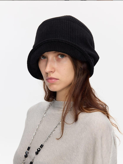 LYUOCHENG Casual Vertical Ribbed Round Top Slouch Beanie Women&