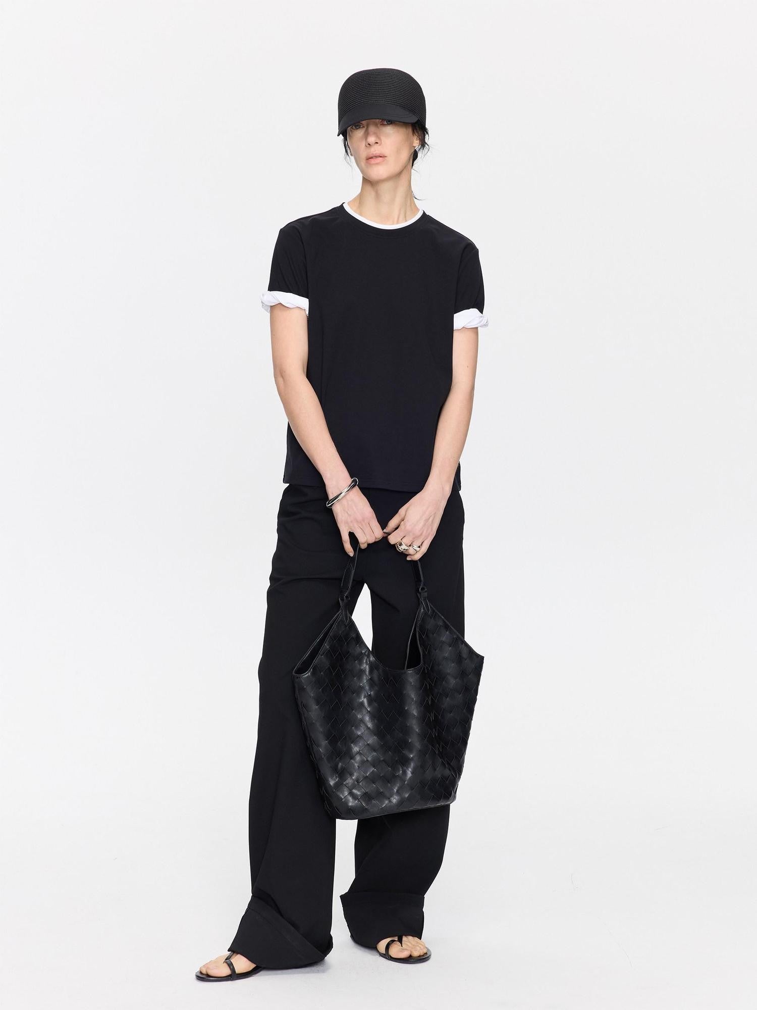 LYUOCHENG Casual Woven Strap Card Pocket Women&