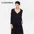 LYUOCHENG_Charcoal_Irregular_V-neck_Cocoon_Women&