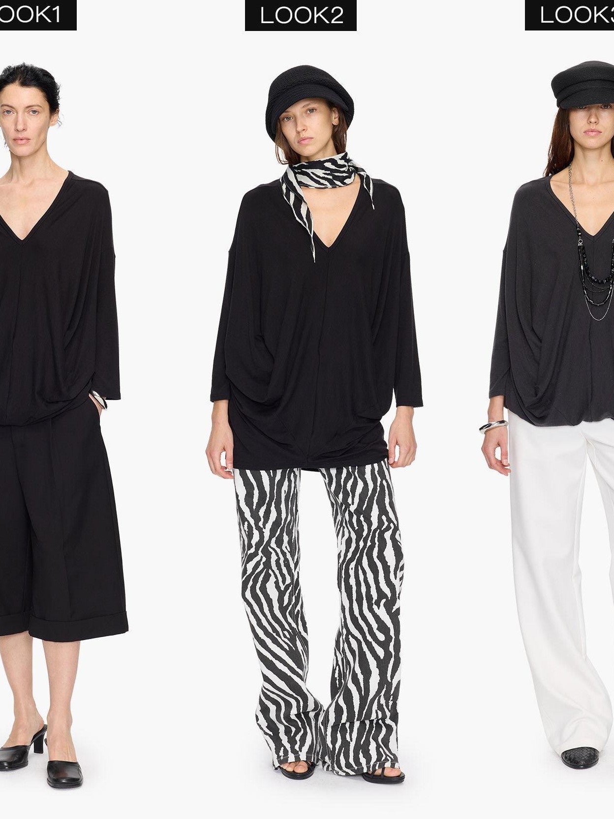 LYUOCHENG Charcoal Irregular V-neck Cocoon Women&