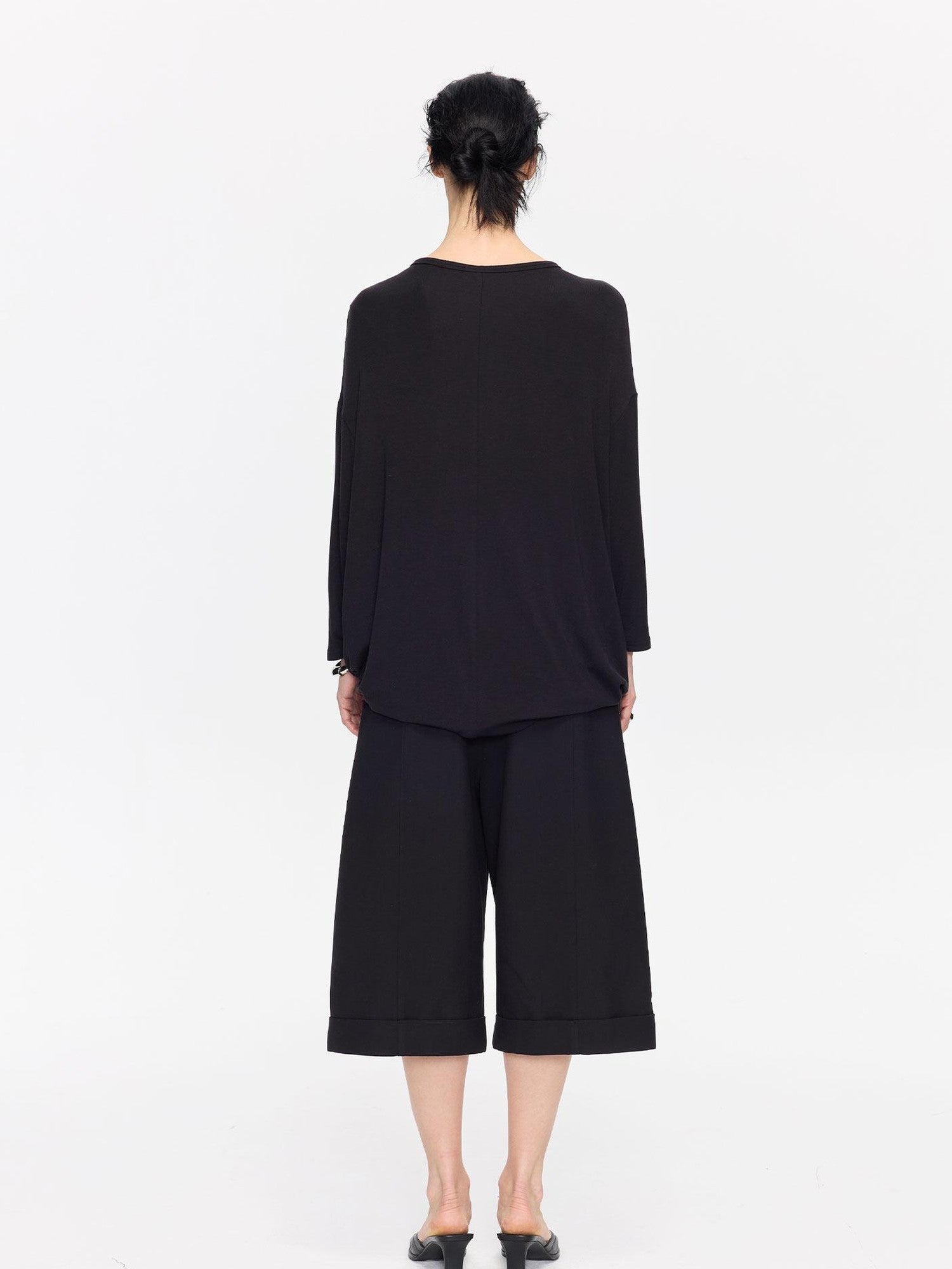 LYUOCHENG Charcoal Irregular V-neck Cocoon Women&