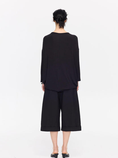 LYUOCHENG Charcoal Irregular V-neck Cocoon Women&