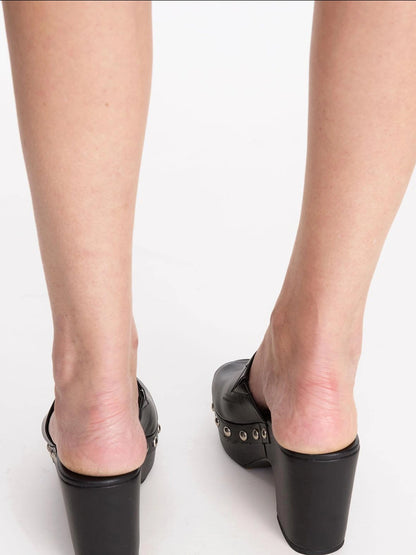 LYUOCHENG Chunky Platform Peep Toe Mule Sandals