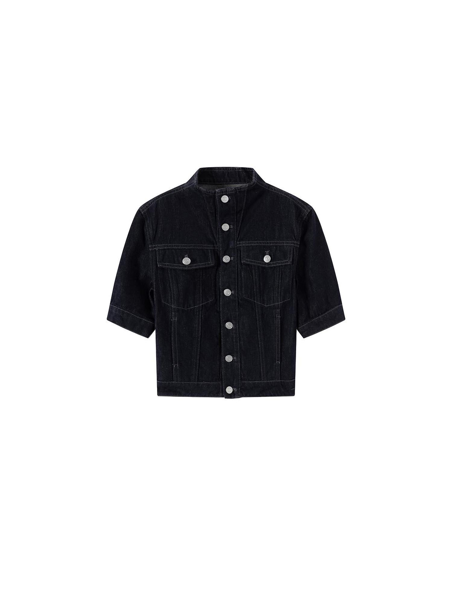 LYUOCHENG Classic Fit Raw Denim Jacket In Mid Weight Cotton