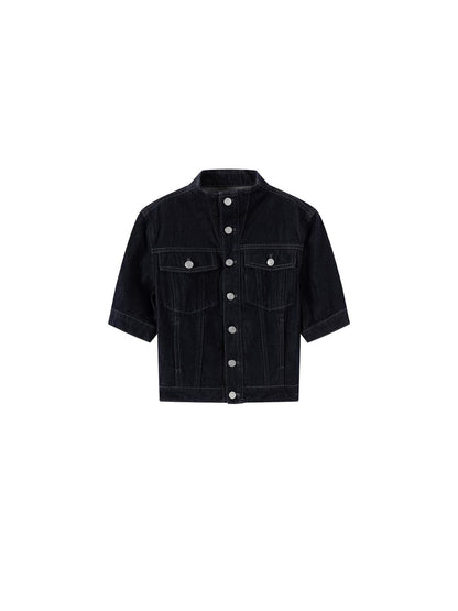 LYUOCHENG Classic Fit Raw Denim Jacket In Mid Weight Cotton