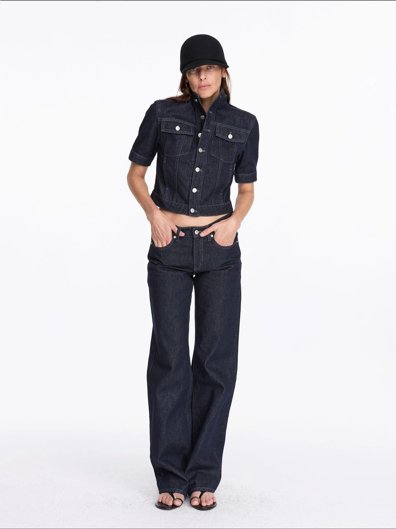 LYUOCHENG Classic Fit Raw Denim Jacket In Mid Weight Cotton