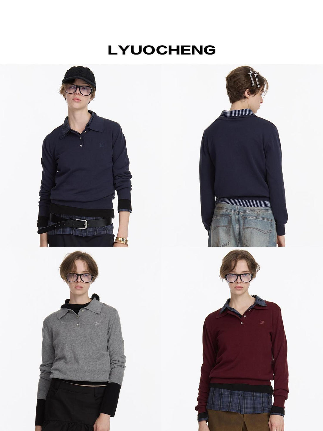LYUOCHENG Classic Knit Polo Shirt In Multiple Colors