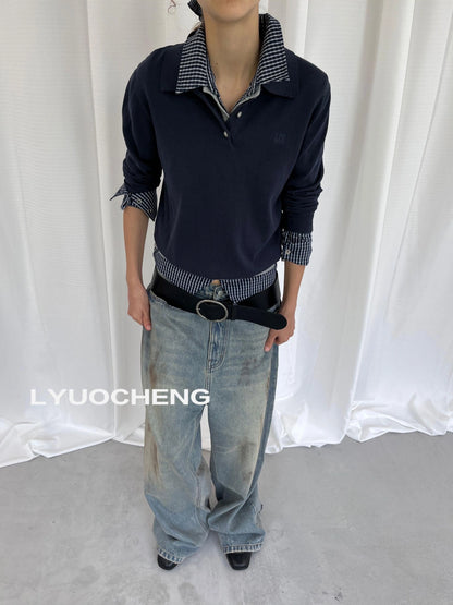 LYUOCHENG Classic Knit Polo Shirt In Multiple Colors