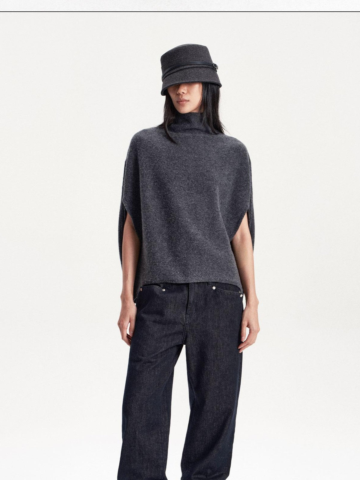 LYUOCHENG Cocoon Rolled Edge Wool Women&