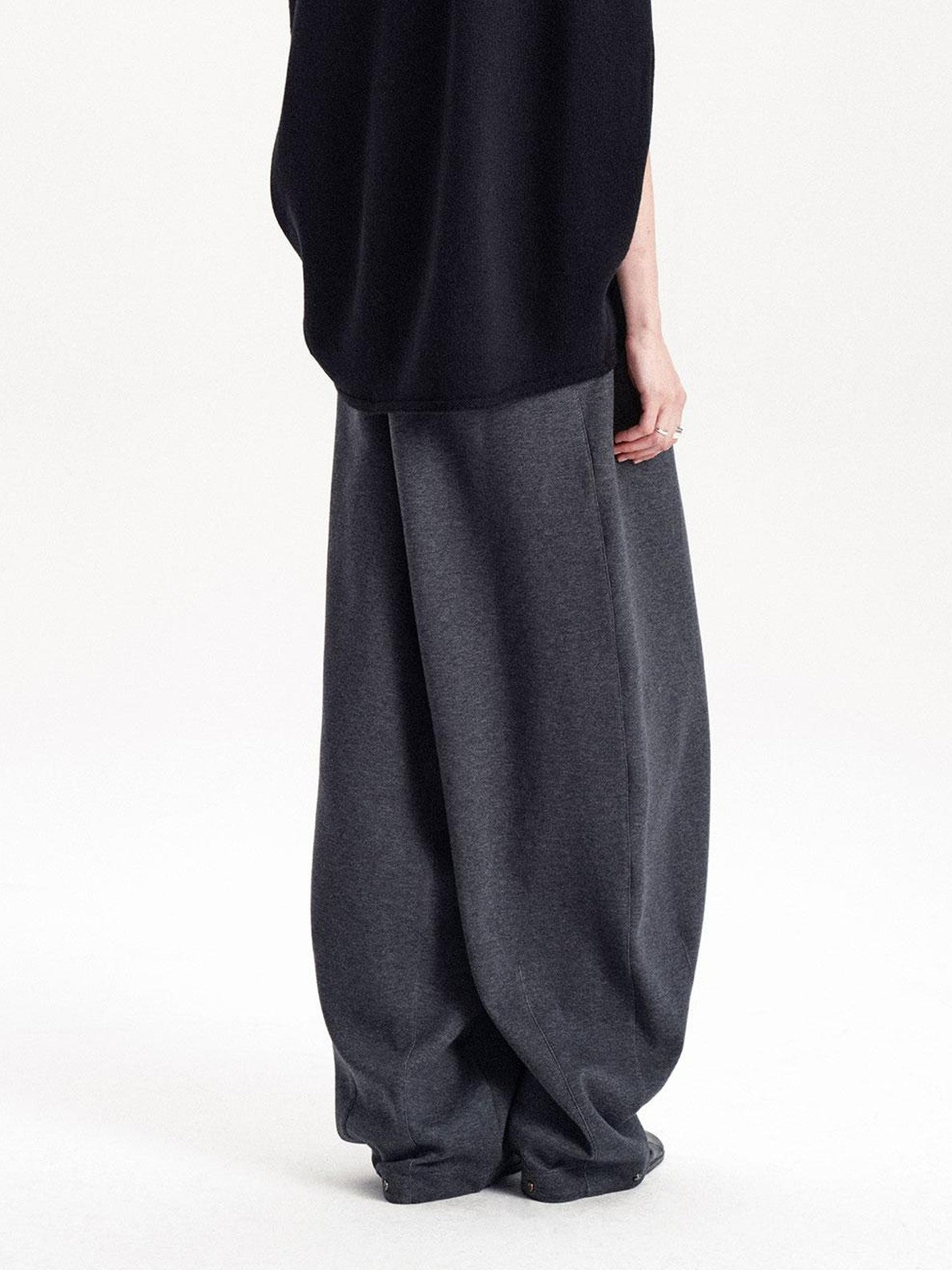 LYUOCHENG Cocoon Rolled Edge Wool Women&