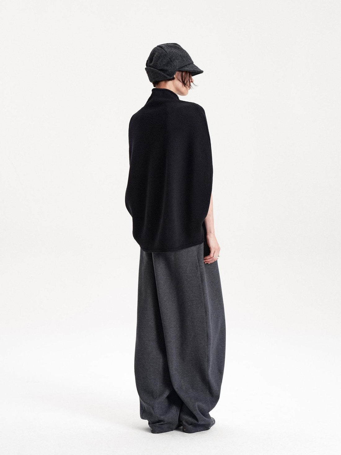 LYUOCHENG Cocoon Rolled Edge Wool Women&
