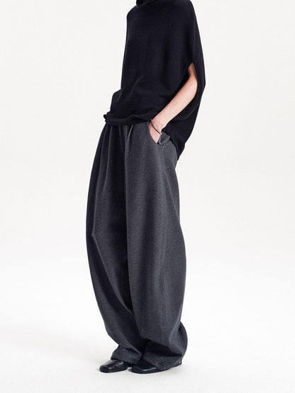 LYUOCHENG Cocoon Rolled Edge Wool Women&