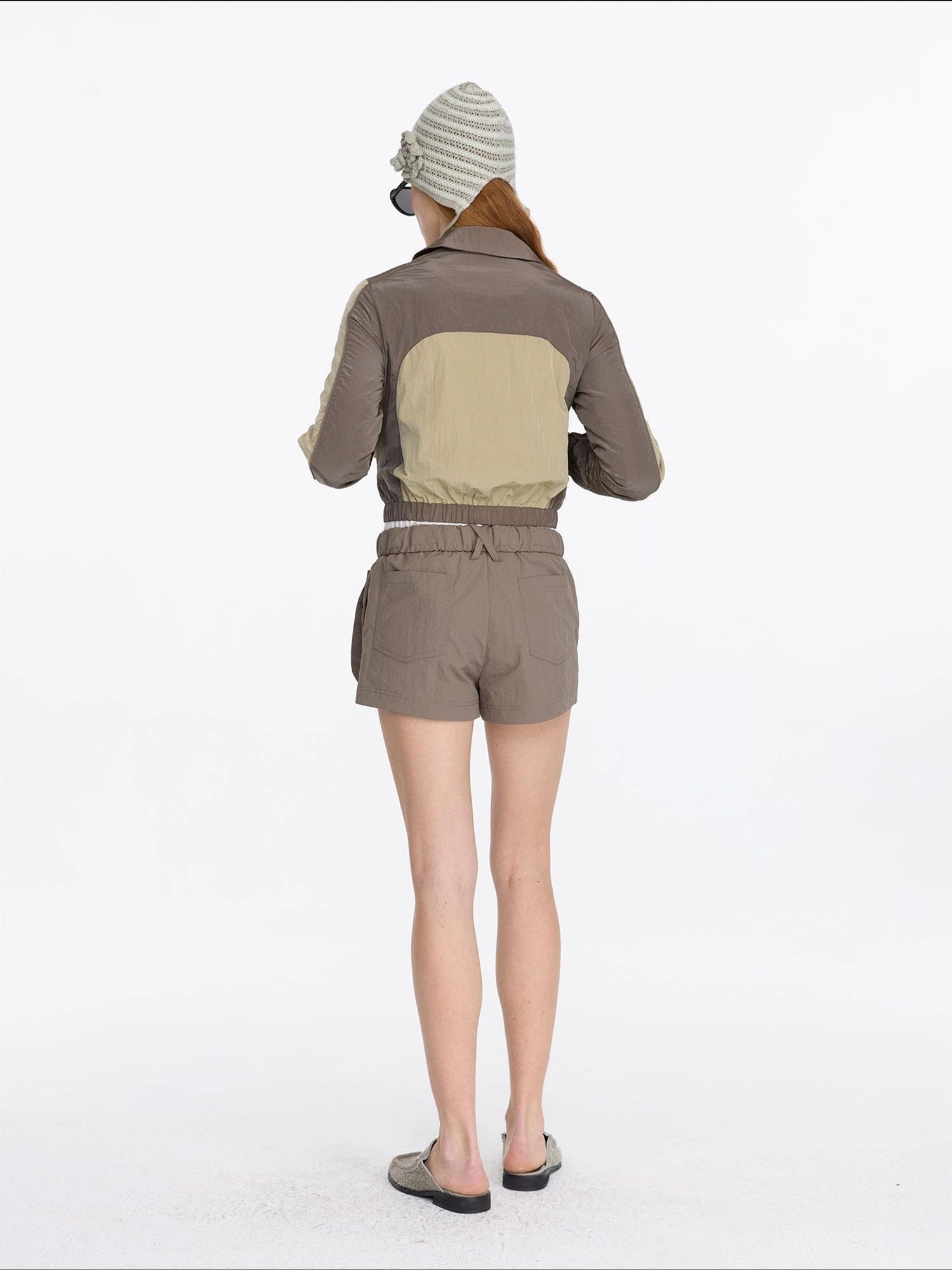 LYUOCHENG Color Block Nylon Zip Jacket