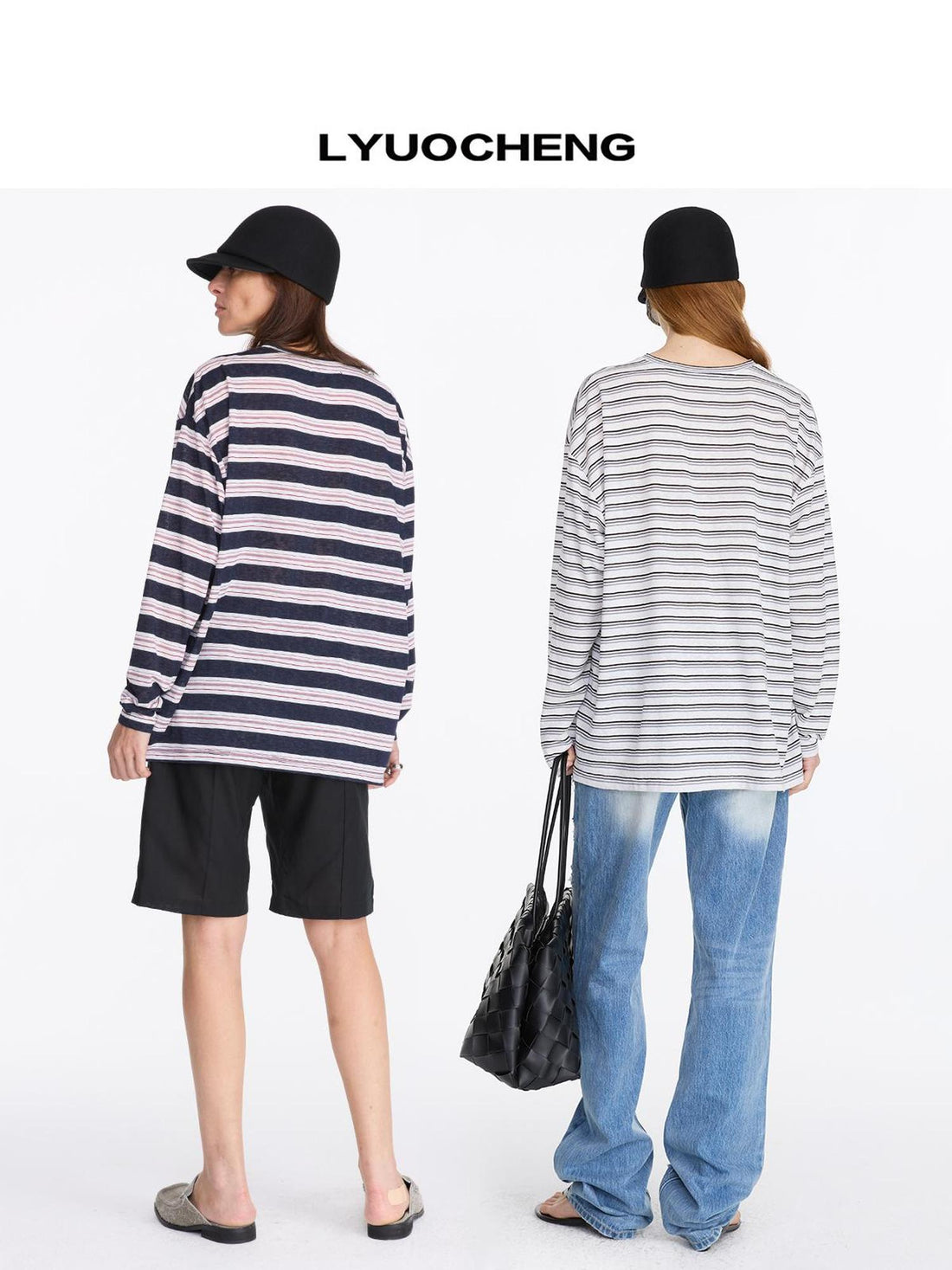 LYUOCHENG Color Block Stripe Long Sleeve T-Shirt