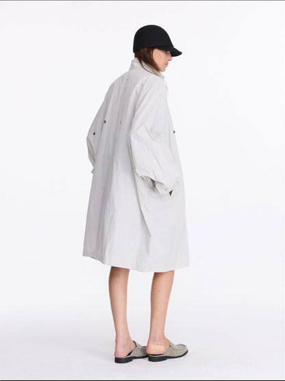 LYUOCHENG Convertible Nylon Trench Coat With Adjustable Length