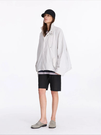 LYUOCHENG Convertible Nylon Trench Coat With Adjustable Length
