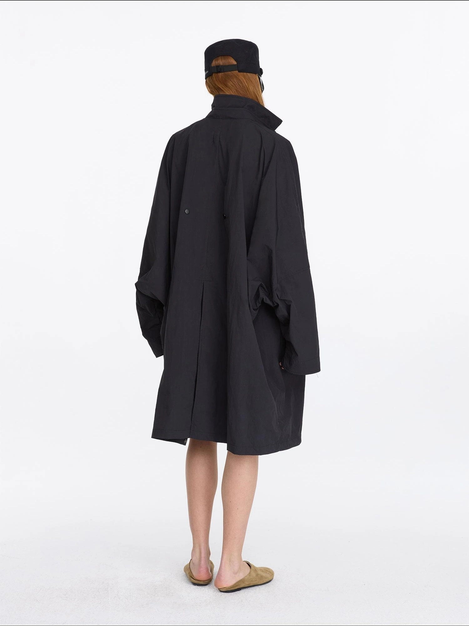 LYUOCHENG Convertible Nylon Trench Coat With Adjustable Length