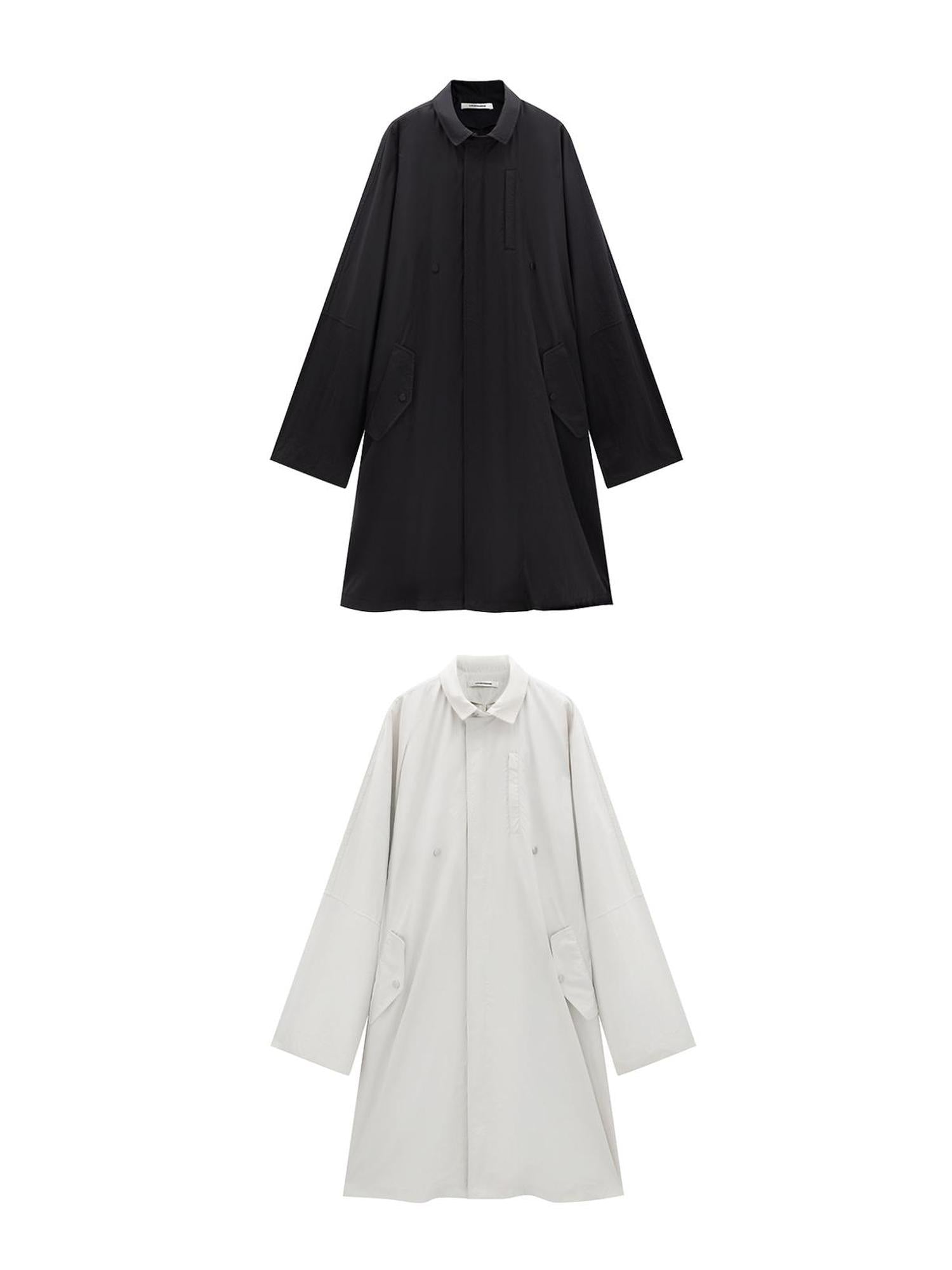 LYUOCHENG Convertible Nylon Trench Coat With Adjustable Length