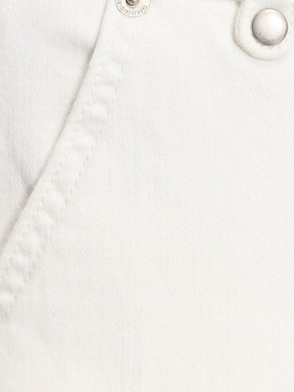 LYUOCHENG Curved Hem Minimalist Button Fly Natural Waist Women&