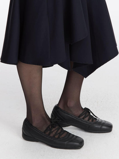 LYUOCHENG Cushioned Square Toe Lace Up Low Cut Women&