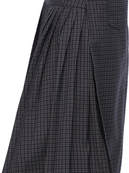 LYUOCHENG Dark Gray Plaid One Panel Adjustable Buckle Women&