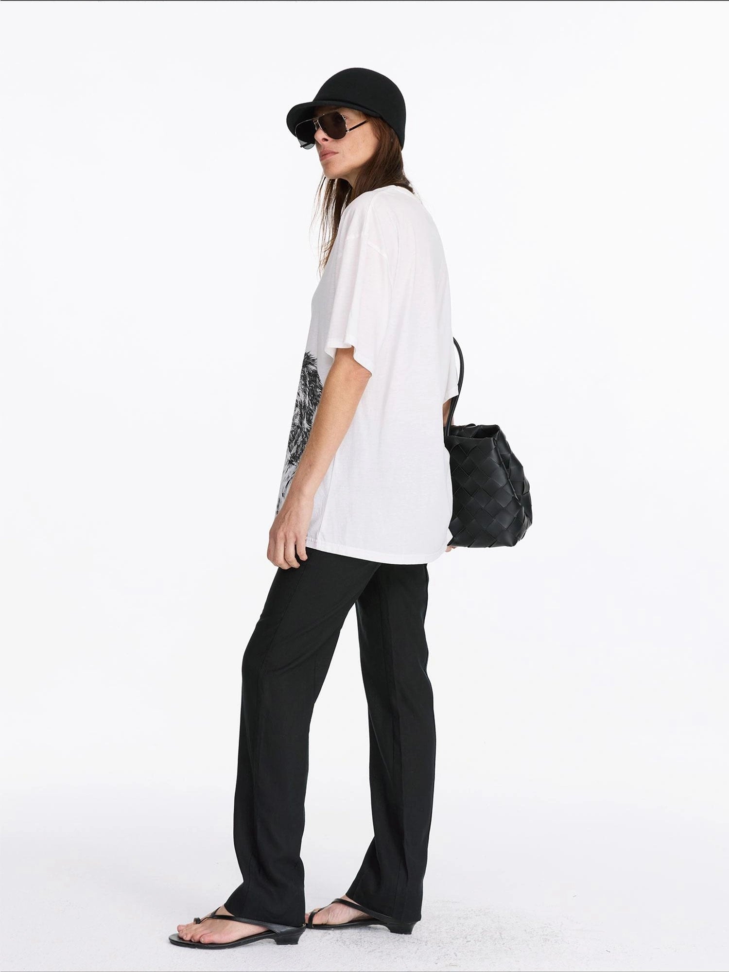 LYUOCHENG Dog Print Loose Fit T-Shirt