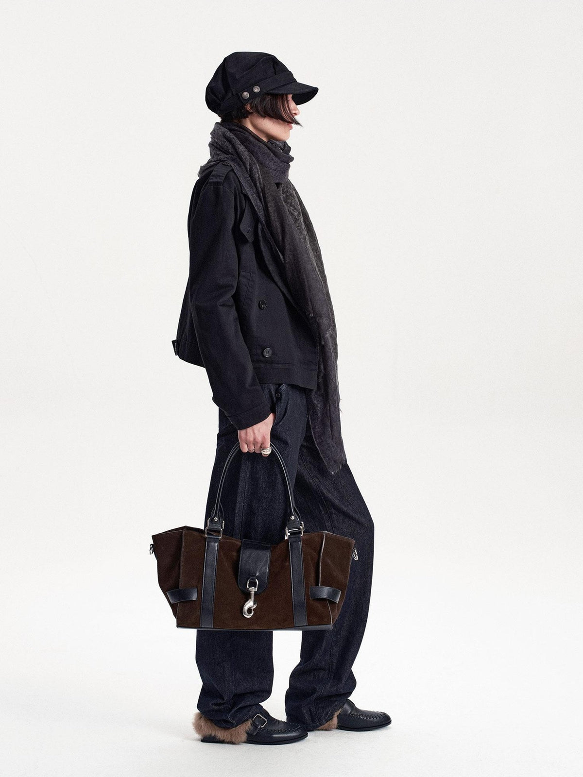 LYUOCHENG Double Breasted Cropped Cotton Women&