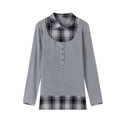 LYUOCHENG_Early_Autumn_Checkerboard_Pattern_Two_Tone_Knit_Polo_MISSTT