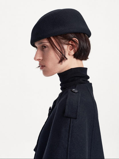 LYUOCHENG Elegant Structured Brimless Wool Felt Hat Women&