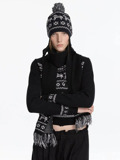 Fair Isle Pony Retro Fitted Knit Sweater Set