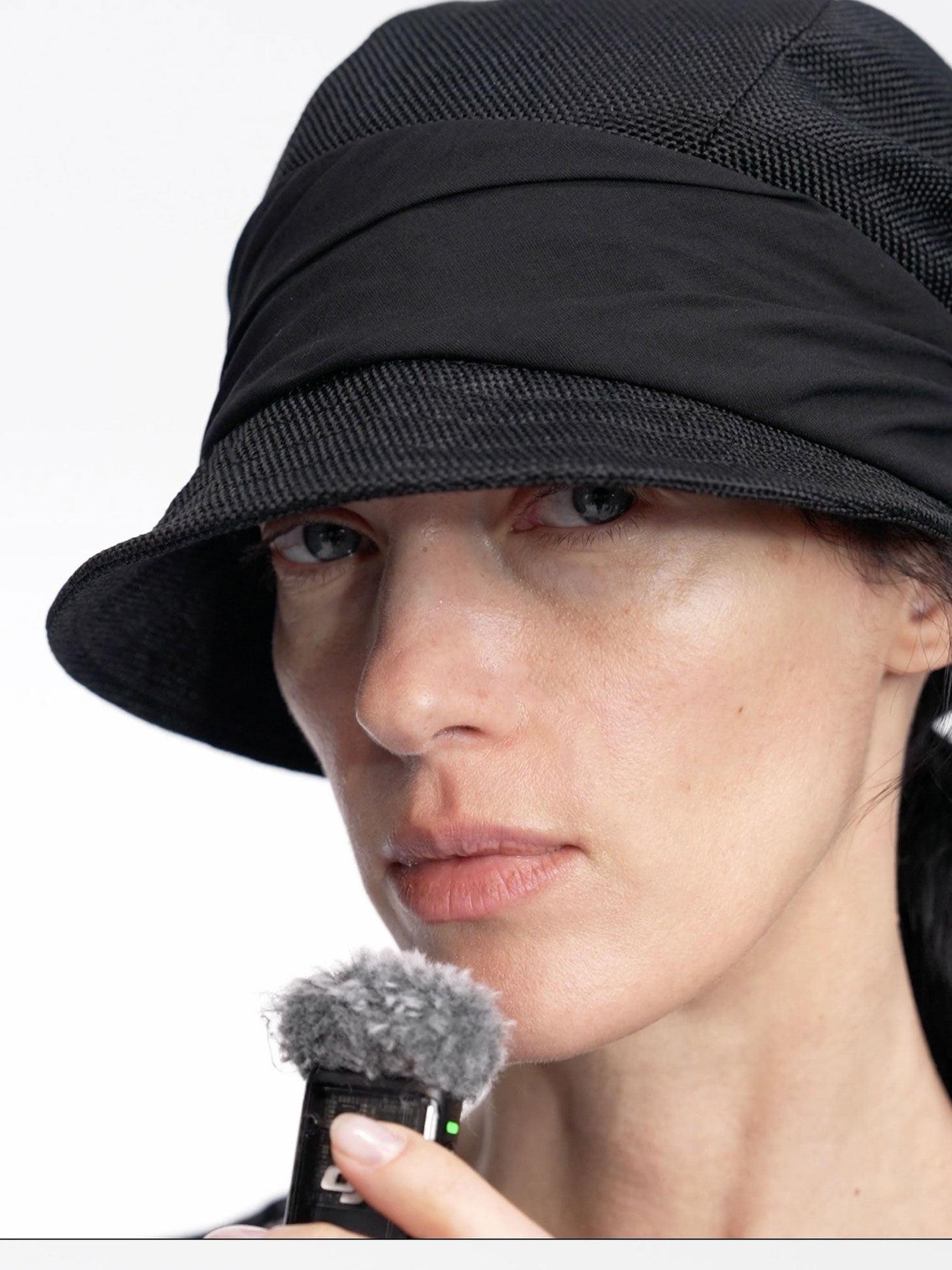LYUOCHENG Faux Linen Irregular Adjustable Tie Strap Short Brim Women&