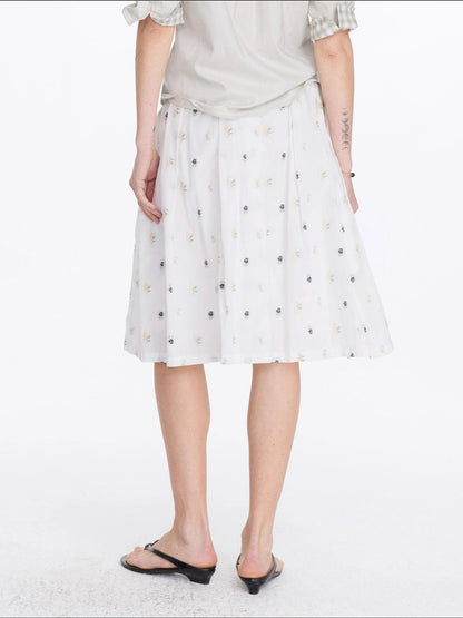 LYUOCHENG Floral Embroidered A Line Skirt