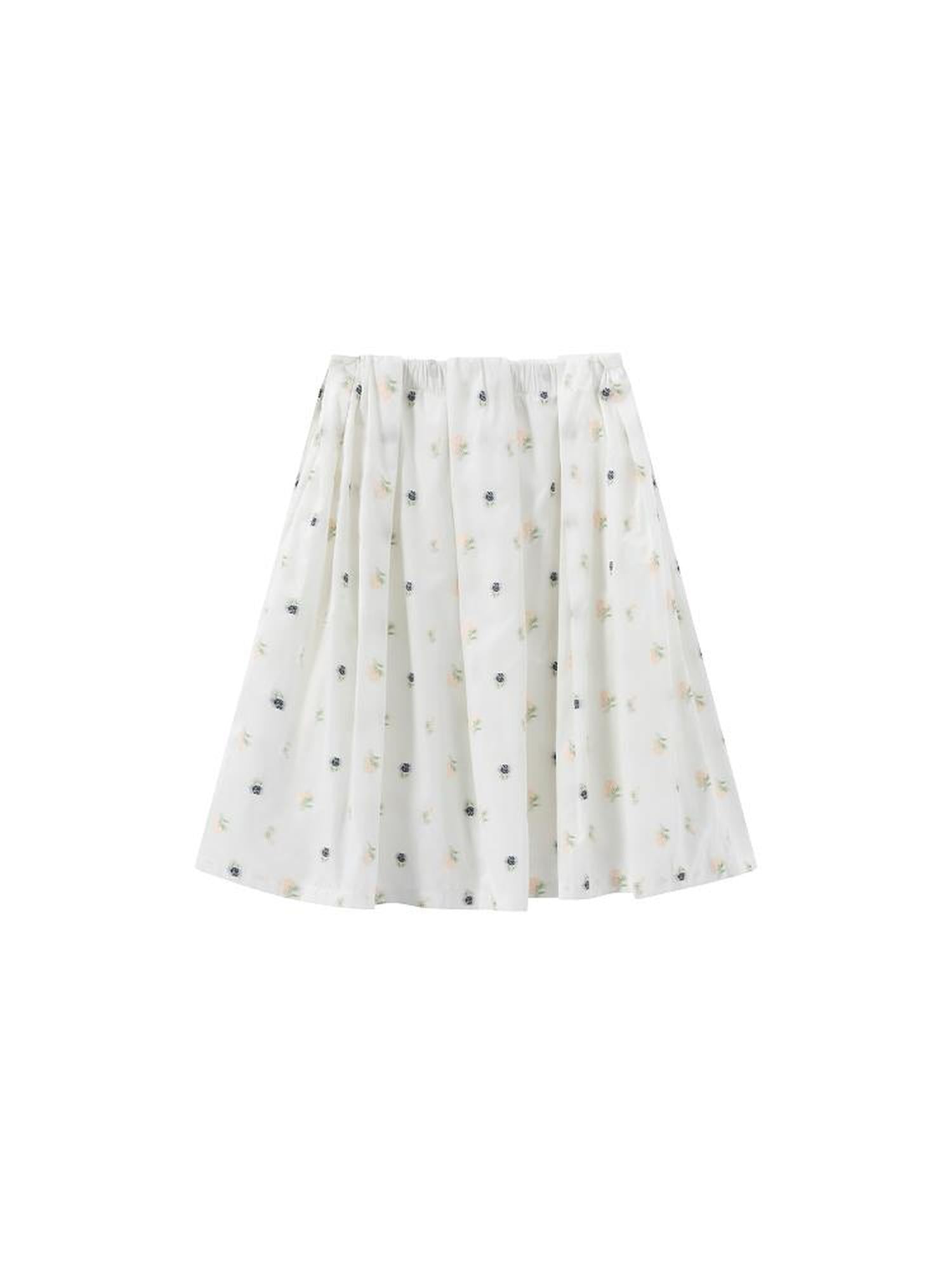 LYUOCHENG Floral Embroidered A Line Skirt
