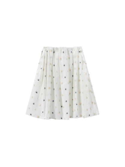 LYUOCHENG Floral Embroidered A Line Skirt