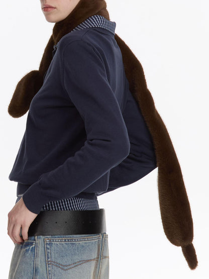LYUOCHENG Fluffy Dachshund Plush Toy Animal Neck Scarf Women&
