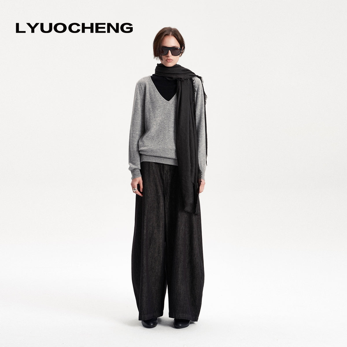LYUOCHENG_Fringed_Solid_Long_Rectangular_Women&
