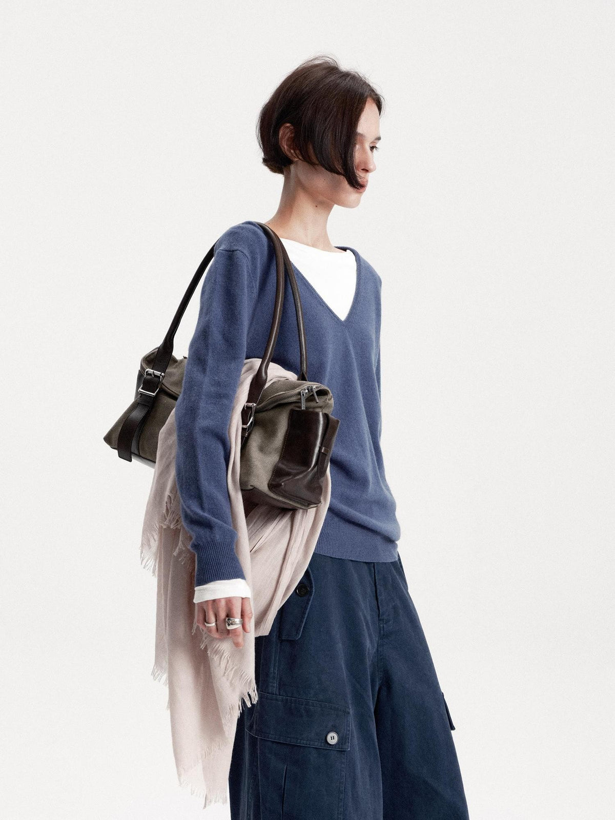 LYUOCHENG Fringed Solid Long Rectangular Women&