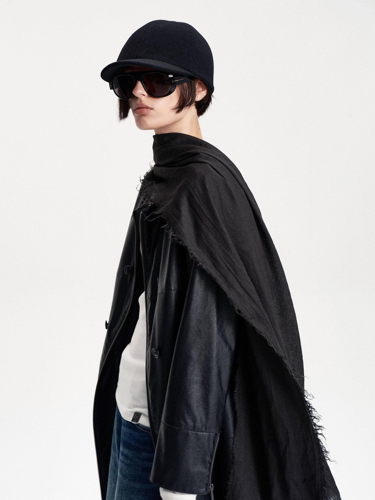 LYUOCHENG Fringed Solid Long Rectangular Women&