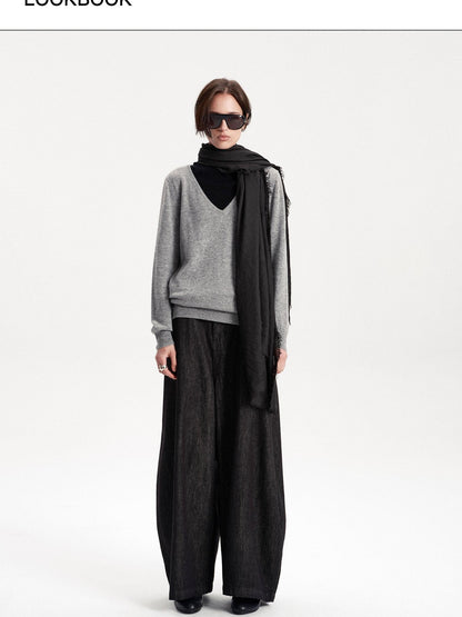 LYUOCHENG Fringed Solid Long Rectangular Women&