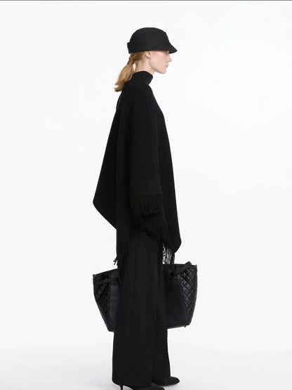 LYUOCHENG Fringed Wool Shawl Wrap