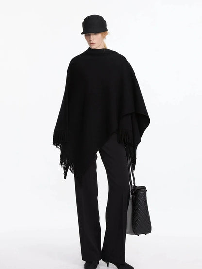 LYUOCHENG Fringed Wool Shawl Wrap