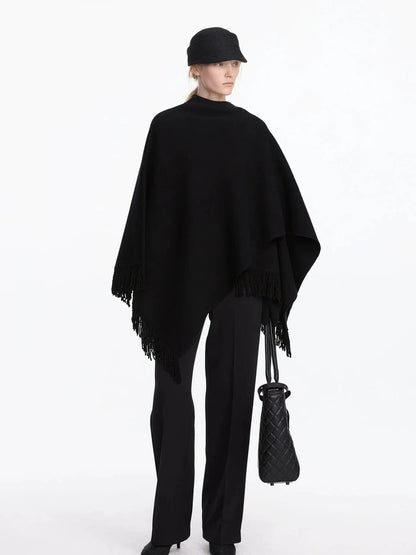LYUOCHENG Fringed Wool Shawl Wrap