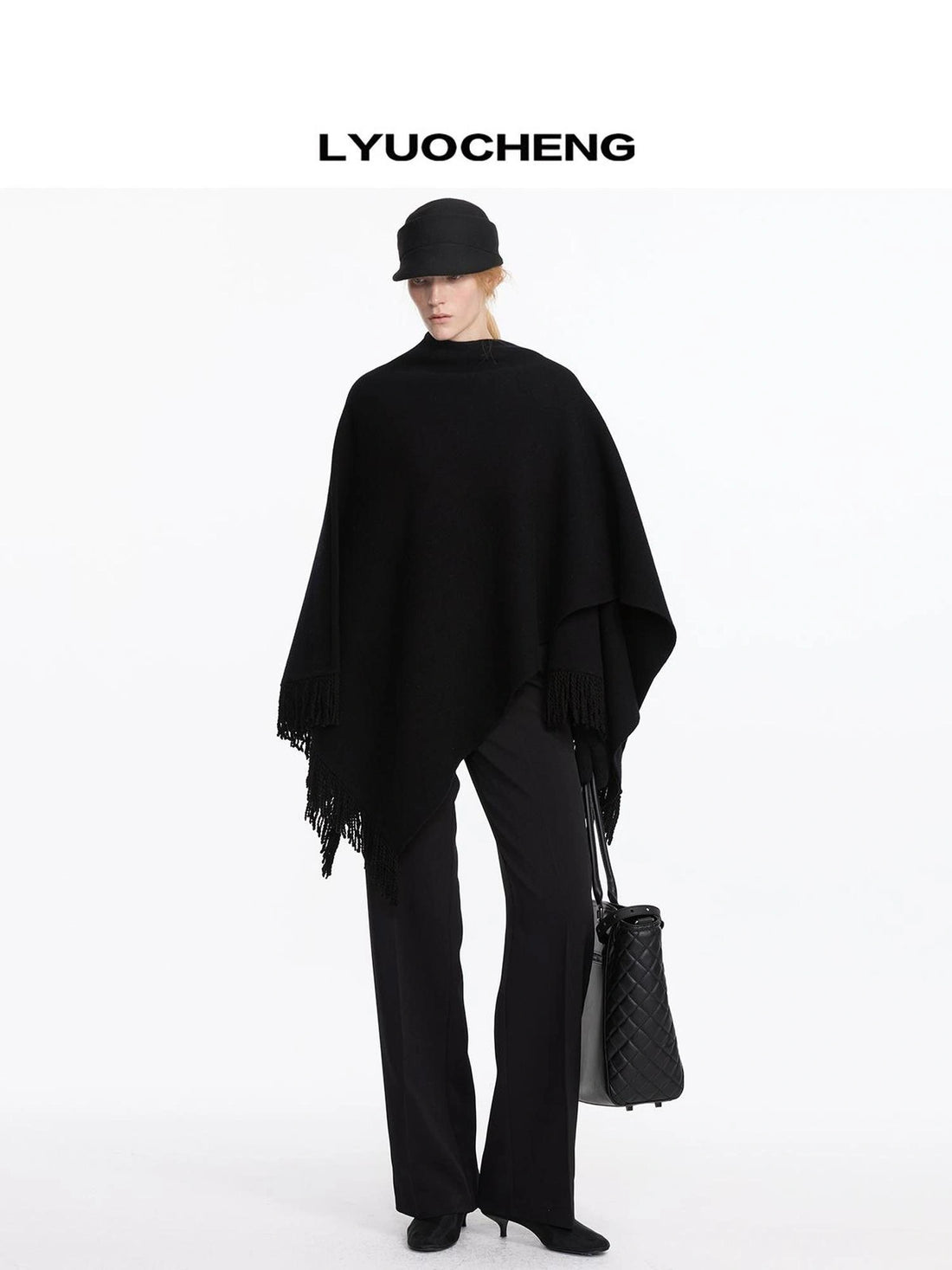 LYUOCHENG Fringed Wool Shawl Wrap