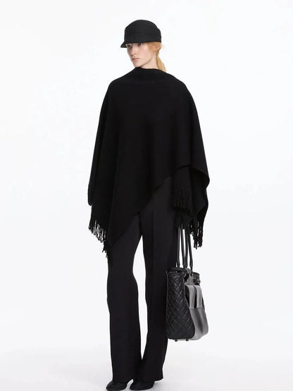 LYUOCHENG Fringed Wool Shawl Wrap