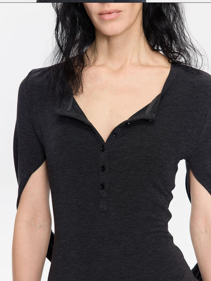 LYUOCHENG Henley Raglan Fitted Casual Women&
